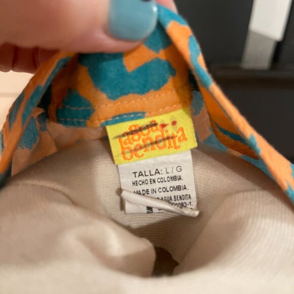 🖤 Agua Bendita Balam Linnea Romper, Orange and Blue Leopard(Nuly) Size Large - Picture 8 of 12